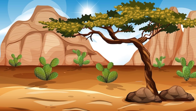 昼間のシーンで野生の砂漠の風景