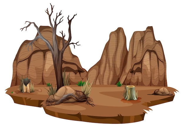 Free vector wild desert on white background