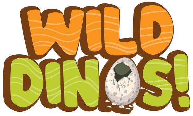 Wild Dinos Font Banner on white