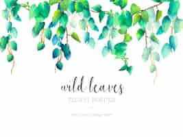 Free vector wild leaves floral border