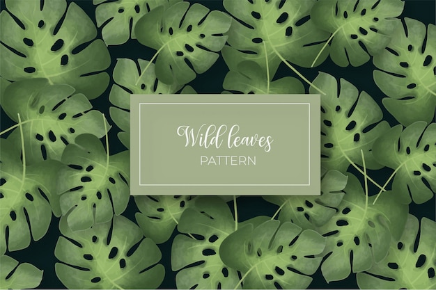 Wild leaves seamless pattern