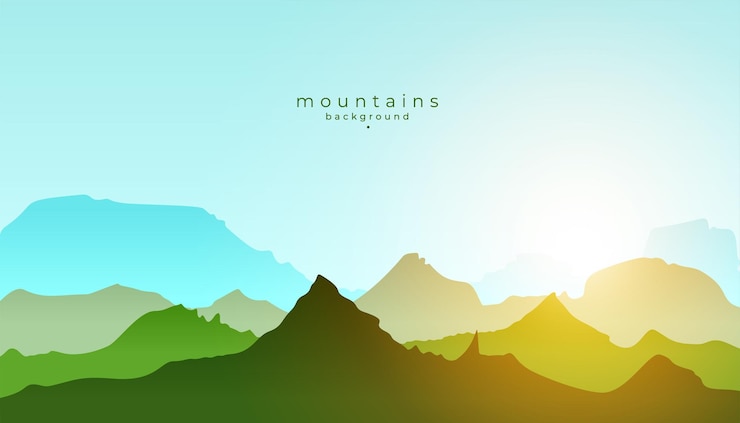 Free Vector wild mountain peak landscapes for camping and hiking