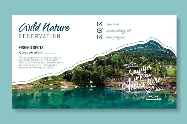 Wild nature banner template with photo