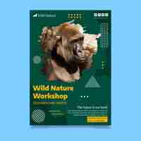 Free vector wild nature flyer template with photo