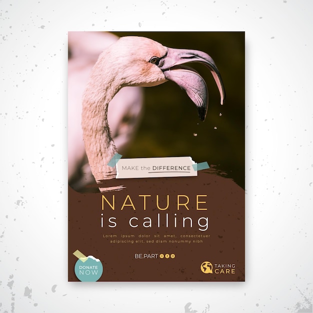 Wild nature flyer template