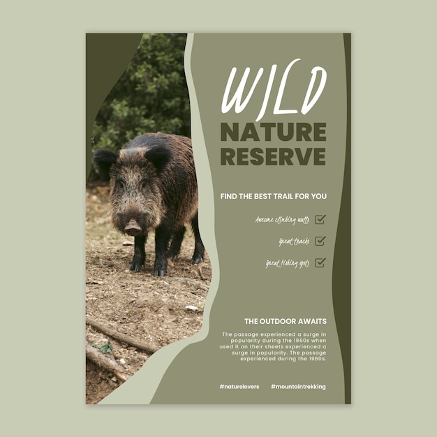 Wild nature flyer template