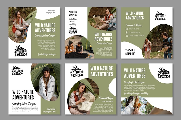 Free Vector wild nature instagram posts