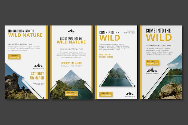 Free vector wild nature instagram stories