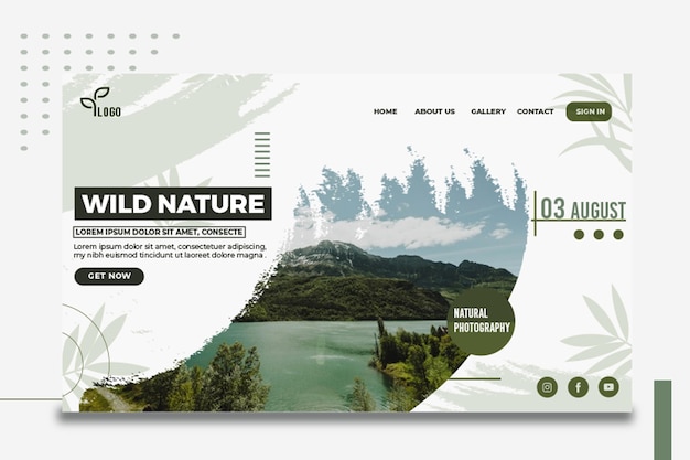 Free vector wild nature landing page template