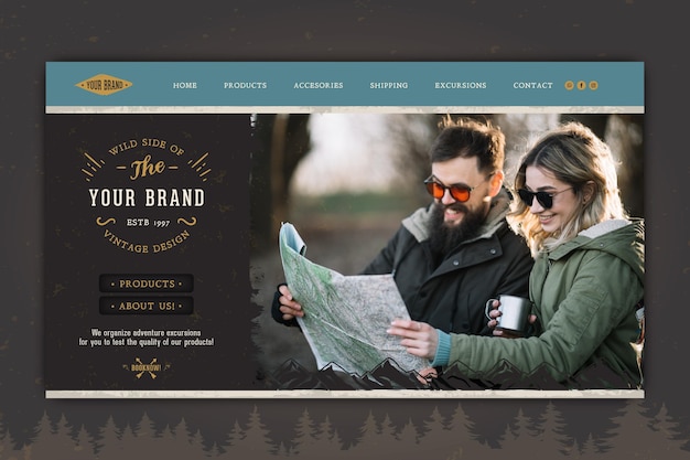 Wild nature landing page template