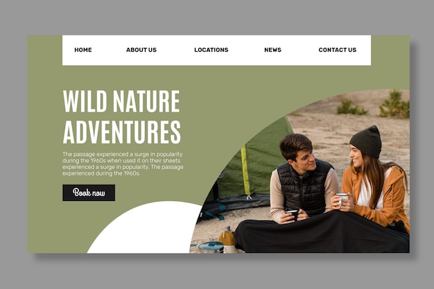 Free vector wild nature landing page template