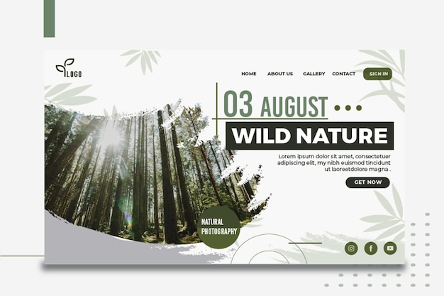 Free vector wild nature landing page