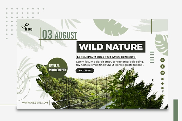 Free vector wild nature photography banner template