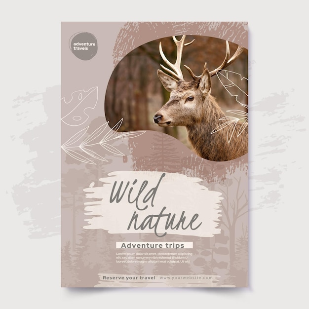 Free vector wild nature poster template