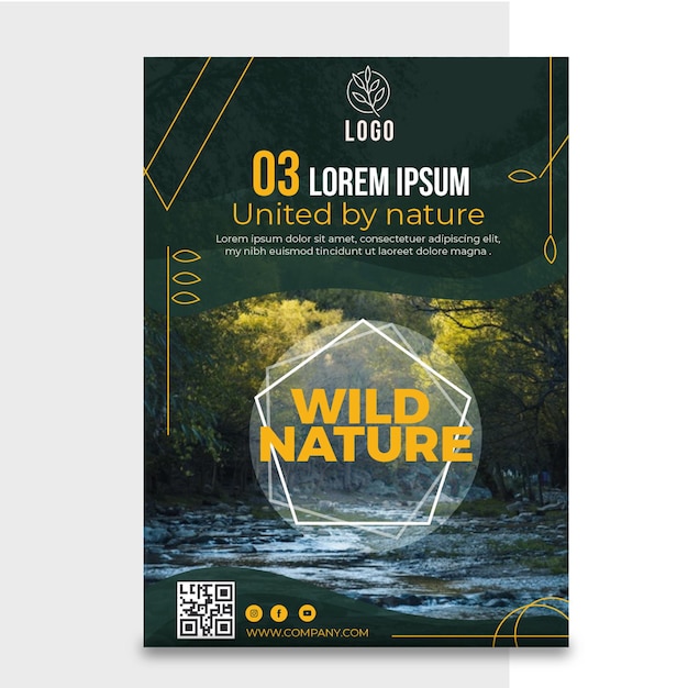 Free vector wild nature vertical poster