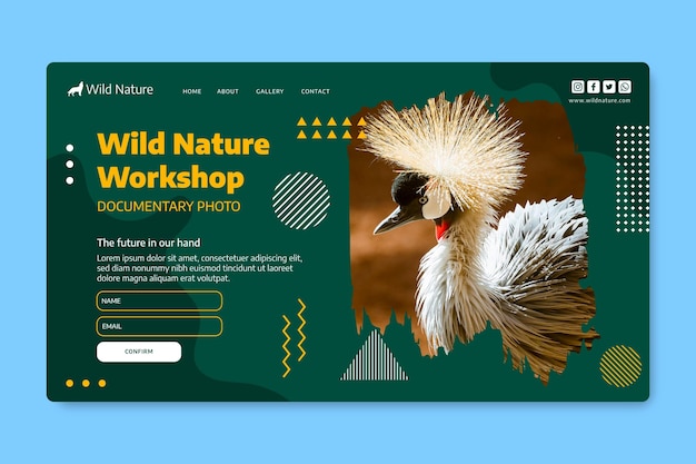 Wild nature web template with photo