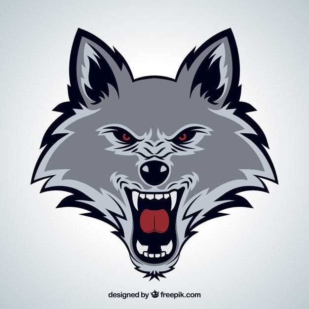 Wild wolf face