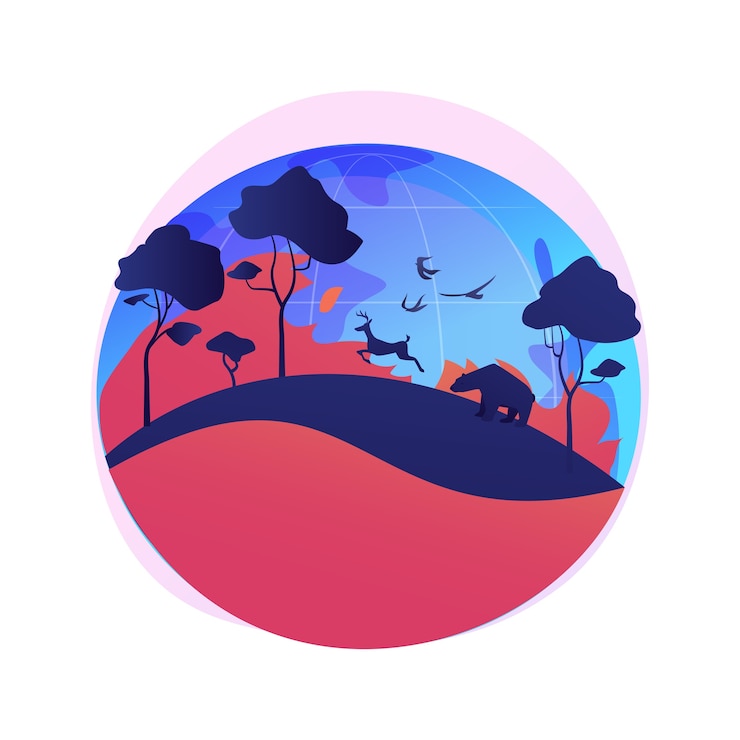 Free Vector wildfires abstract concept   illustration. forest fires, firefighting, wildfires cause, wild animals loss, global warming consequence, natural disaster, hot temperature
