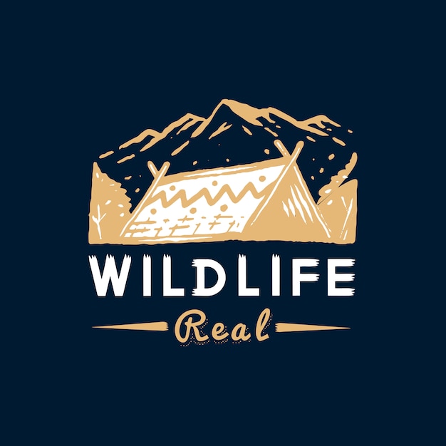 Free vector wildlife and adventure badge