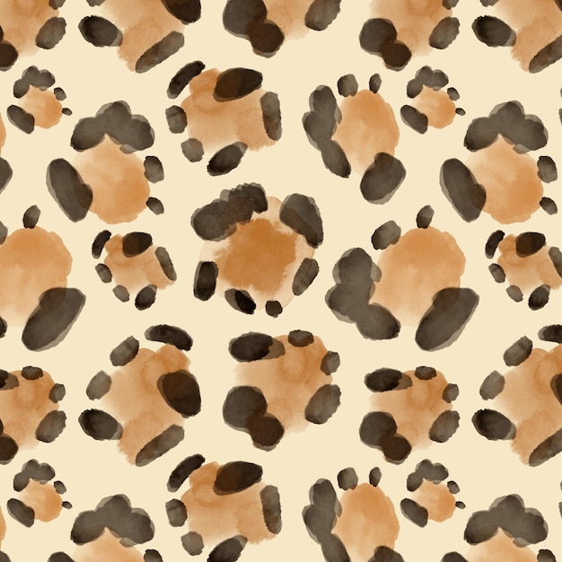 Free vector wildlife animal print watercolor seamless pattern