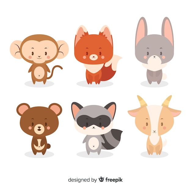 Free vector wildlife animals cartoon collection