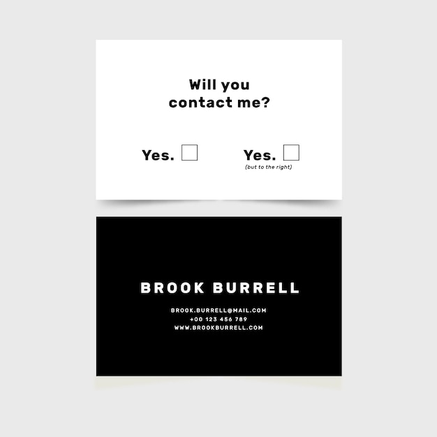 Free vector will you contact me text business card