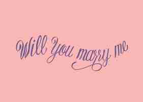 Free vector will you marry me typography design