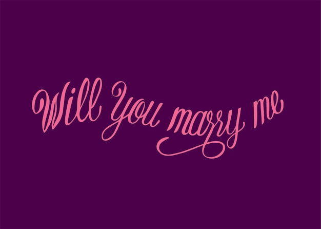 Free vector will you marry me typography design