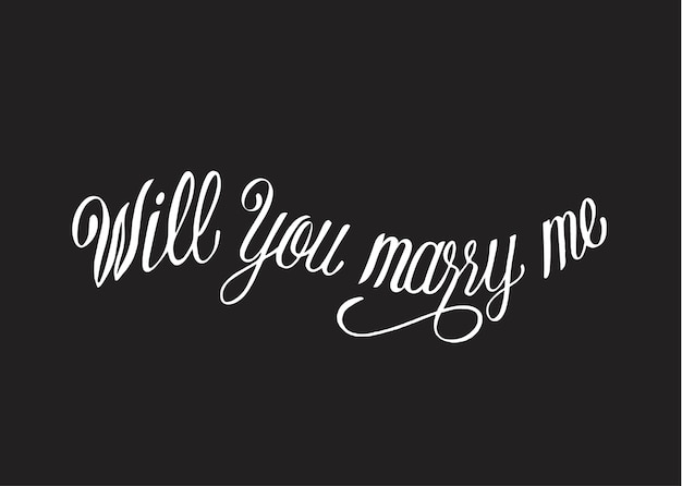 Free vector will you marry me typography design
