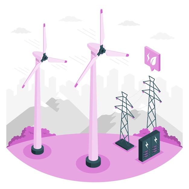 Free vector wind energy concept illustration