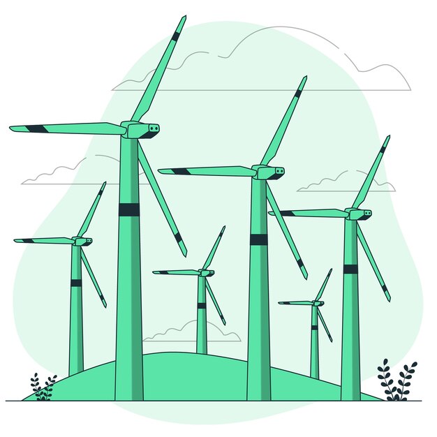 Wind energy concept illustration