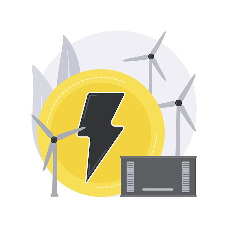 無料Vector 風力発電の抽象的な概念図。