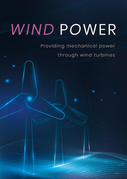 풍력 발전 포스터 템플릿 벡터 환경 기술