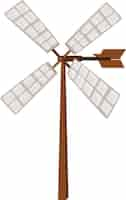 Free vector wind propeller on wooden pole