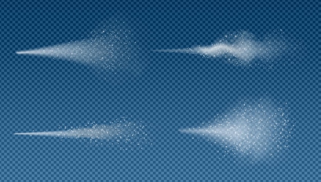 Free vector wind and snow spray transparent set