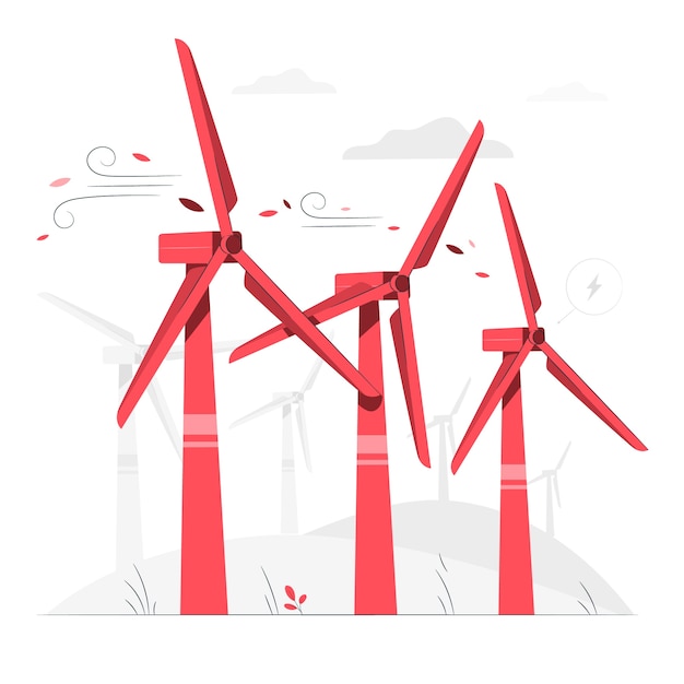 Free vector wind turbine concept illustration