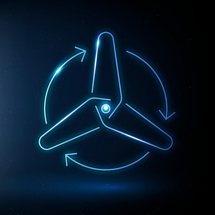 Free Vector wind turbine icon vector renewable energy symbol