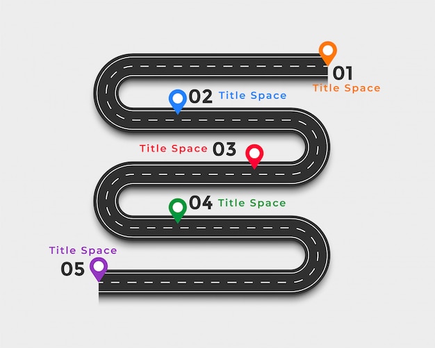 Vettore gratuito disegno del modello infografica strada tortuosa