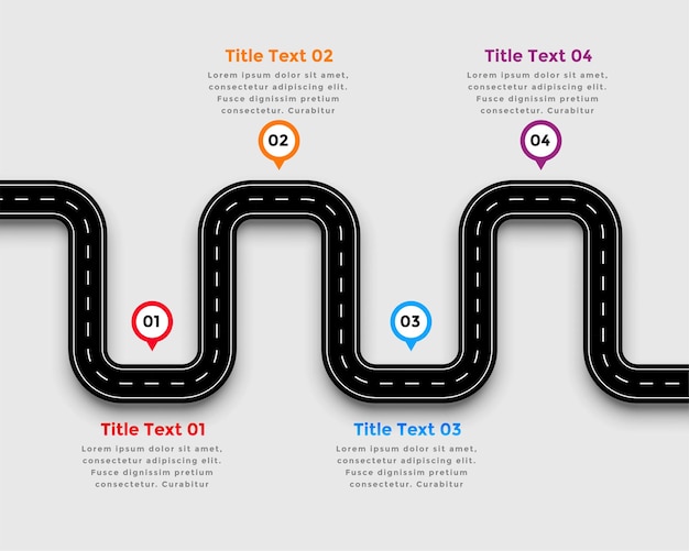 Free vector winding road pathway infographic template design