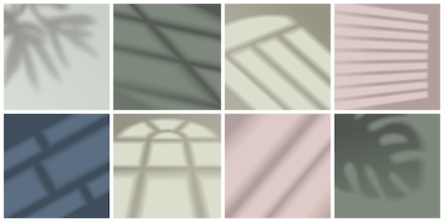 Free vector window light and shadow realistic decorative set isolated  illustration