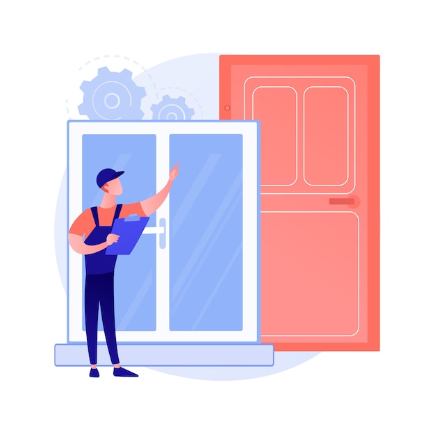 窓とドアサービスの抽象的な概念