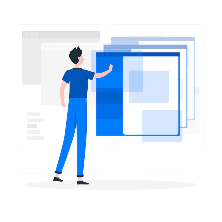 Free Vector windows concept illustration