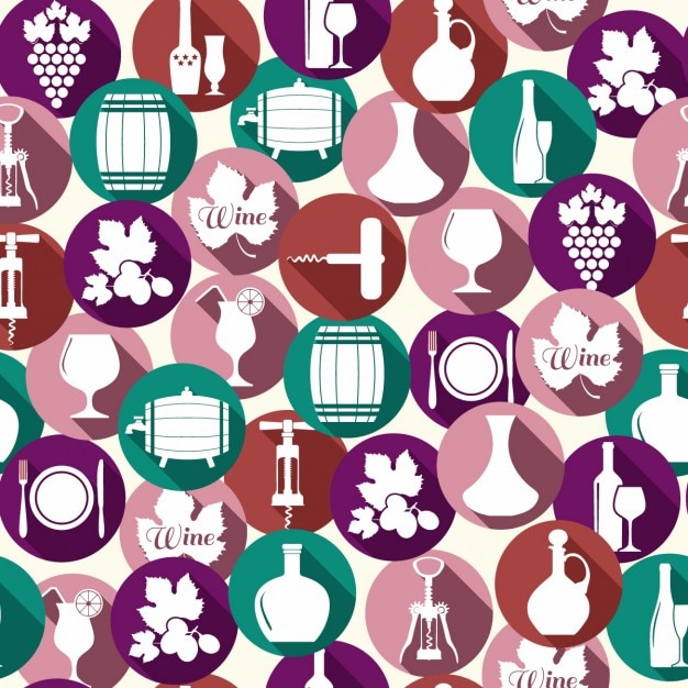 Free vector wine accessories pattern