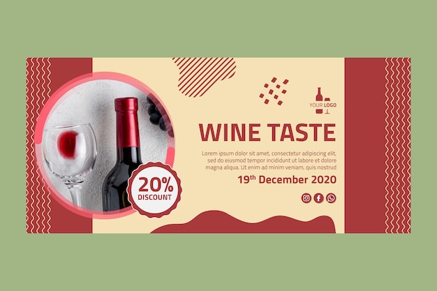 Wine banner template Free Vector