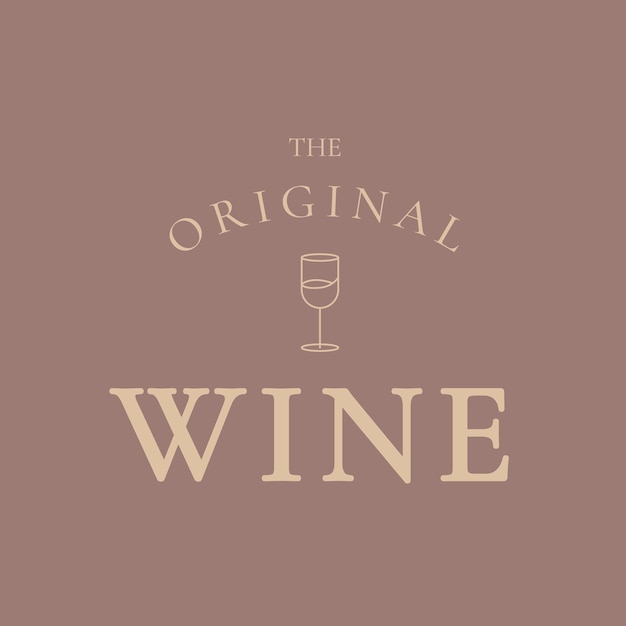 최소한의 와인 잔이 있는 와인 바 로고 템플릿
