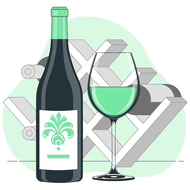 Free vector wine bottle concept illustration