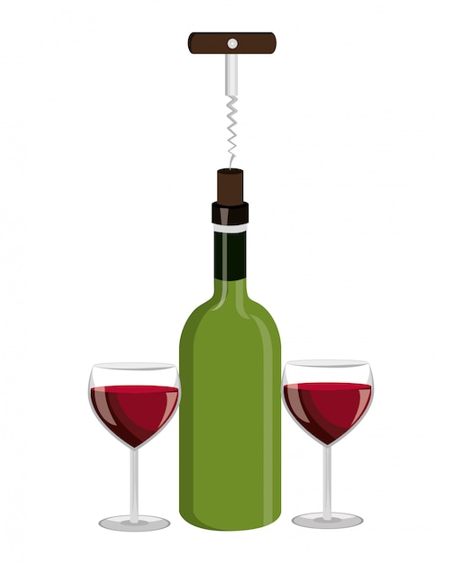 Free vector wine bottle design.