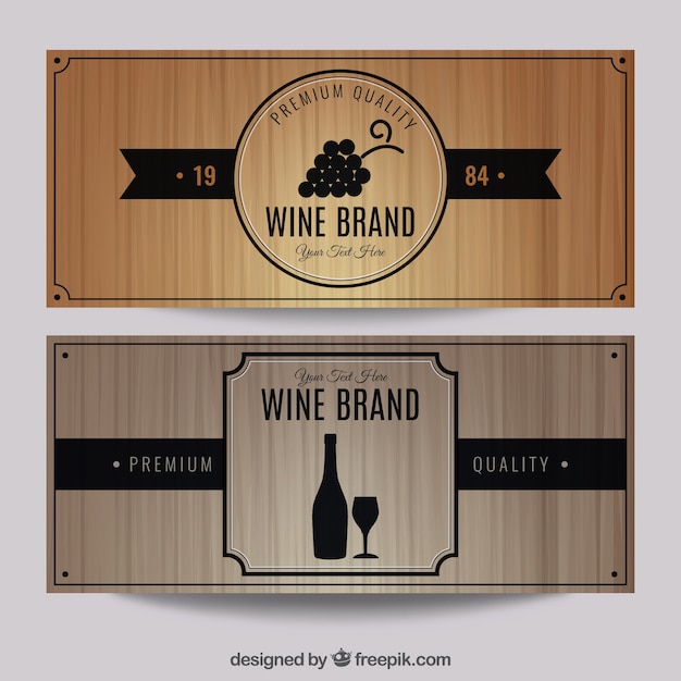 Free vector wine brand banner set