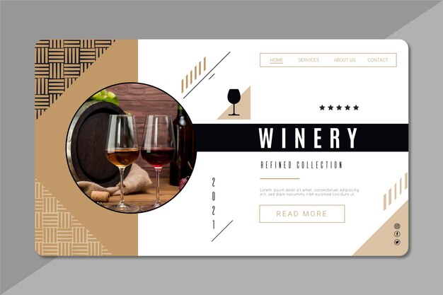 Wine brand landing page template