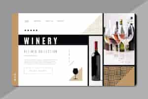 Free vector wine brand landing page